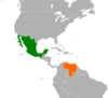 Location map for Mexico and Venezuela.