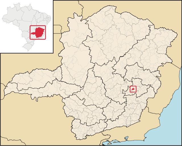 Localização de Jaguaraçu em Minas Gerais