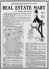 Restrictions on "any person of Chinese, Japanese, Moorish, Turkish, Negro, Mongolian, Semetic or African blood or descent", (Minneapolis Tribune 1919) Minneapolis Sunday Tribune-Sun Jan 12 1919.jpg