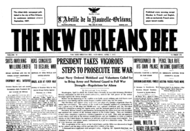 New Orleans Bee 1917 04 07 frontpage.png
