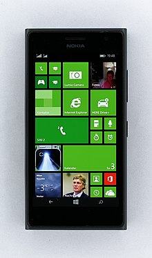 Lumia 730 with customized Windows Phone 8.1 Start Screen Nokia Lumia 730, Startbildschirm.JPG