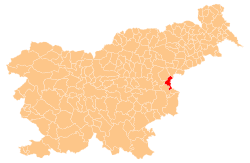 Localização do município de Podčetrtek na Eslovênia