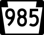 Pennsylvania Route 985 marker