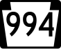 PA Route 994 marker