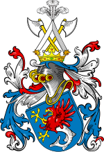 The coat of arms of the Puttkamer family, claimed to be related to Swienca family. POL COA Puttkamer alt.svg