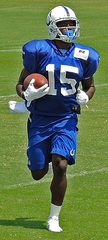 Dorsett at Indianapolis Colts training camp in 2015 PhillipDorsett camp2015 1.jpg