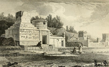 Pompéi, tombe de Scaurus (grabado del libro de Gell y Gandy, 1817)[69]​