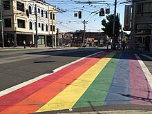 Rainbow crossings on Capitol Hill, Seattle Rainbow crosswalk Capitol Hill, Seattle.jpg