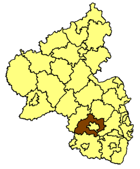 Landkreis Kaiserslauterns läge i Rheinland-Pfalz