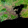 Imagem de satélite da região da Baía da Guanabara
