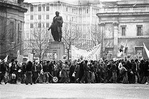 The Rock Against Racism movement was established in order to combat the National Front in the 1970s. Rock Against Racism 1978.jpg