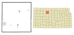 Location within Rooks County and Kansas