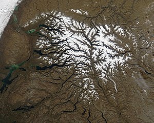 Супутниковий знімок плато Путорана