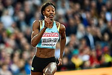 Shaunae Miller-Uibo Lontoon MM-kilpailuissa vuonna 2017.