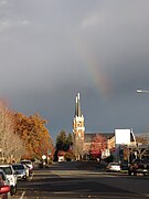 St. Aloysius Church with a rainbow