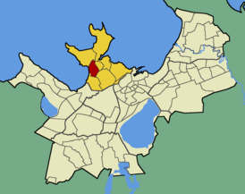 Микрорайон Пелгуранна на карте Таллина (выделен красным цветом)