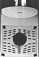 The cylinder has been cooled from 4.2K to 1.6K. The current in the electromagnet has been kept constant. However, the tin became superconducting at about 3K. FLUX HAS BEEN EXPELLED FROM THE CYLINDER. (Meissner effect.)