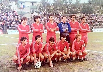 STAGIONE 1983-84, SERIE C2 GIRONE D, 4° POSTO Allenatore Alfredo BALLARO’ Cangianiello, Mancuso, Orlando, Strino, Colaprete, Silvestri; Cariola, Izzo Domenico, Virgilio, Giacalone, Martin