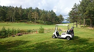 Norsk golfbil på Utsikten Golf Course, Kvinesdal.