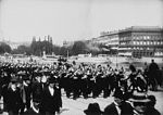 Vaktparaden anländer till Slottet 1897, stillbild från en film av Alexandre Promio.