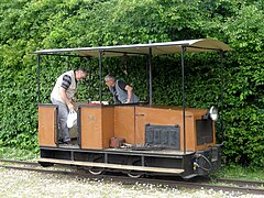 Le locotracteur Campagne n° 5 du chemin de fer des Chanteraines.