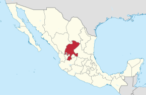 Kart over Zacatecas