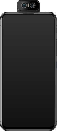 Передняя панель ZenFone 6 в цвете Midnight Black с открытой камерой