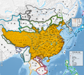1572-1620年時，萬曆年間的明朝疆域與四鄰分佈 （簡體中文）