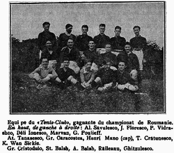 Echipa de rugby "Tenis Club" din Bucureşti, campioană a României în 1922