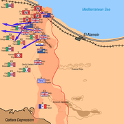 Ultime offensive britannique, on voit que la division Ariete est tournée au sud et donc encerclée. Les autres troupes arrivent à progresser sauf les Australiens