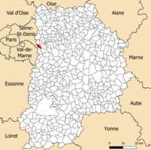 Localisation dans le département de Seine-et-Marne.