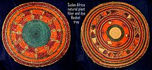 Sudanese basket-tray, tabar of weaved natural plant fibre, coloured in different colours African Sudan Art Basket-Tray.jpg