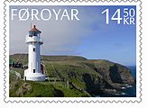 Γραμματόσημο με τη φωτογραφία του Erik Christensens του φάρου στο Akraberg