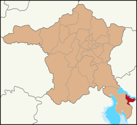 Map showing Evren District in Ankara Province