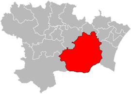 Situation of the canton of Les Corbières in the department of Aude