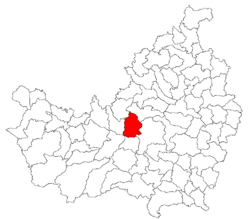 Location of the settlement on Cluj County map