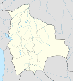 Mapa konturowa Boliwii, po lewej znajduje się punkt z opisem „La Paz”