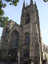 Bridlington Priory in Yorkshire; dissolved in 1537 due to the attainder of the prior for treason following the Pilgrimage of Grace BridlingtonPriory.JPG