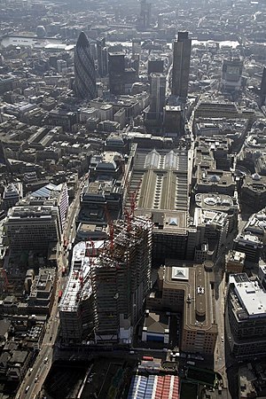 Aerial view of the Broadgate Tower, London