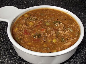 Brunswick stew made with chicken.