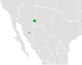 (Outdated) range map of the Mexican wolf, currently on the page