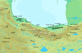 Map of northern Iran.