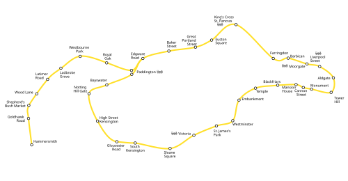 Geographically accurate map of the Circle Line