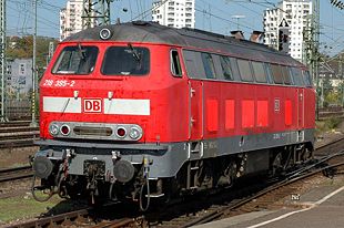 Lok der Baureihe 218 in Stuttgart