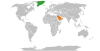 Location map for Denmark and Saudi Arabia.