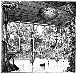 Billardraum des Pavillons auf der Gabeleia bei Schubra, Die Gartenlaube, 1898, S. 508.