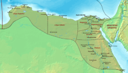 Dioecesis Aegypti harita üzerinde