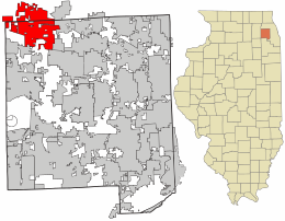 Location in DuPage County and the state of Illinois.