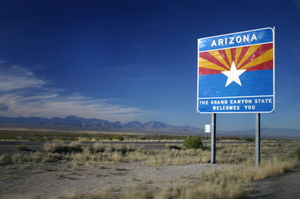 Entering Arizona on I-10 from New Mexico (west...