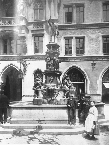 Der historische Fischbrunnen (1865-1944); Bild von 1890